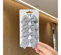 Épingle À Cheveux En Coton Doux Avec N?Ud Pour Filles,Pince À Cheveux Délicate,Barrettes Kawaii,Design À Carreaux Doux,Accessoires Pour Enfants,Documents Nuits,4 Pièces - Type A030-24
