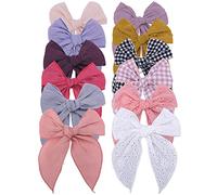 Épingle à cheveux en coton et lin avec bord brodé pour filles et bébés