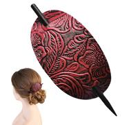 Épingle à cheveux en cuir avec bâton - Pinces à cheveux en simili cuir Pince à cheveux avec bâton, Pince à cheveux en cuir et bâton Épingles à cheveux Supports pour queue de carrière
