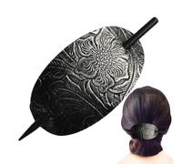 Épingle À Cheveux En Cuir Avec Bâton - Tox Cuir Oval Shape Cair Clips | Barrette De Cheveux En Cuir Avec Bâton, Faux Cuir En Cuir Et Corse-coiffure Glissades Épingles De Coiffure Porte-queue Accessoir