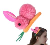 Épingle à cheveux en forme de lapin, jolie pince à épiler en forme de lapin pour le jour de Pâques, mignon lapin en peluche élastique en peluche accessoire pour cheveux