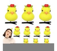 Épingle à cheveux en forme de petit canard jaune - Détails ludiques en peluche, pince miniature en forme de canard | Coiffe d'animaux colorés, surfaces lisses, accessoire tendance adorable pour les
