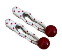 Épingle à cheveux en métal à pois en forme de cœur - Matériaux antirouille - Légère - Pour un style quotidien - Accessoires de cheveux en métal - Avec pois