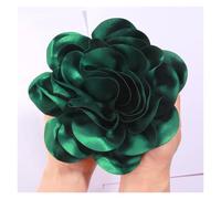 Épingle à cheveux en satin faite la main, grande fleur, 19 cm, for défilé, spectacle(Green,With no brooch)