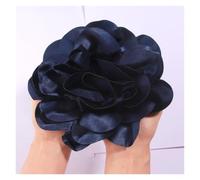 Épingle à cheveux en satin faite la main, grande fleur, 19 cm, for défilé, spectacle Pour Carnaval, Fête, Mariage(Blue2,With brooches)