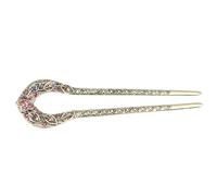 Épingle à Cheveux en U Double Pointe, Alliage, pour Chignon Femme | Style Élégant pour Mariage, Banquet, Danse et Église, Finition Pourpre, Accessoire Raffiné