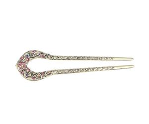 Épingle à Cheveux en U Double Pointe, Alliage, pour Chignon Femme | Style Élégant pour Mariage, Banquet, Danse et Église, Finition Pourpre, Accessoire Raffiné