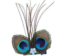 Épingle à cheveux ethnique avec plumes pour femme - Pour cheval de course, mariage, fête du thé, pince latérale pour cheveux des années 20 et 1920