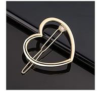 Épingle À Cheveux Fashion Metal Love Coeur Coiffure Clip Coiffure Élégante Star Round Barrette for Femme Sweet Coupes à cheveux Barrettes Accessoires for cheveux Épingle À Cheveux Mariage(14-Gold)