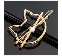 Épingle À Cheveux Fashion Metal Love Coeur Coiffure Clip Coiffure Élégante Star Round Barrette for Femme Sweet Coupes à cheveux Barrettes Accessoires for cheveux Épingle À Cheveux Mariage(15-Gold)