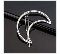 Épingle À Cheveux Fashion Metal Love Coeur Coiffure Clip Coiffure Élégante Star Round Barrette for Femme Sweet Coupes à cheveux Barrettes Accessoires for cheveux Épingle À Cheveux Mariage(B40-Silver)