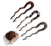 Épingle à cheveux française en métal pour femme - Accessoires cheveux dorés en forme de U, épingles à cheveux, grande épingle à cheveux française pour tous types de cheveux(Pointe du Léopard)