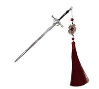 Épingle à cheveux médiévale en alliage avec pompons - Bijou de cheveux Viking fantaisie pour femme, cosplay, LARP, fêtes et usage quotidien | Barrette à cheveux durable pour foires de la Renaissance