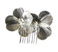 Épingle à cheveux métallique en forme de fleur creuse style baroque pour mariée cérémonie de mariage séance photo ornement coiffe de mariage