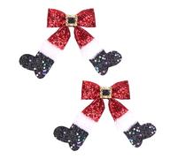 Épingle À Cheveux Nœud Papillon 2 Pièces Pince Ornement De Fête Accessoire Pince Nœud Papillon Noël Adapté Dames Bijoux Noël
