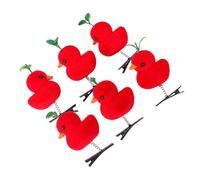 Épingle à cheveux pour enfants en forme de canard pour scène d'enfant Feuille adorable des années 2000 Coiffe pour fille Rouge