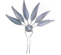 Épingle à cheveux thaïlandaise traditionnelle dorée pour chignons et feuilles - Fourchette à cheveux dorée - Baguettes à cheveux dorées pour femme