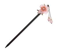Épingle à Cheveux Traditionnelle en Bois de Pêcher, Style Vintage | Accessoire pour Cheveux, Alliage Cuivre Cristal Résine, Usage Casual et Soirée, pour Amies Passionnées de Culture Chinoise