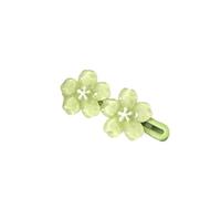 Épingle à cheveux transparente en forme de fleur de cerisier pour petite fille - Bleu et rose - En dentelle - Jolie fleur - En forme de bec de canard - Pour coiffe (vert)