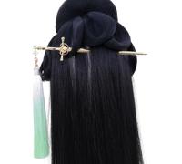 Épingle à cheveux unique avec pompons délicats - Épingle à cheveux dorée ou argentée avec pompons pour les occasions spéciales