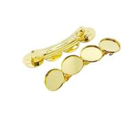 éPingle à Cheveux Vierge Lot de 5 épingles à cheveux rondes 20 mm, 4 bases, clips for, accessoires bricolage, cadeau Pour La Fabrication D'Accessoires Capillaires(Bright Gold)