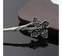 Épingle à cheveux Vintage, accessoires for cheveux en argent sterling S925, branche sculptée 6 fleurs de prunier, baguettes chinoises for cheveux,