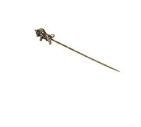 Épingle à cigares en laiton avec drague en spirale - Longue aiguille - Porte-cigare - Accessoire pour porte-cigares - Pour scorpion, taureau, gecko