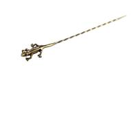 Épingle à cigares en laiton avec drague en spirale - Longue aiguille - Porte-cigare - Outil pour scorpion, taureau, gecko, sac à main - Accessoires pour cigares (Gecko)