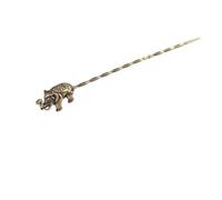 Épingle à cigares en laiton avec drague en spirale - Longue aiguille - Porte-cigare - Outil pour scorpion, taureau, gecko, sac à main - Accessoires pour cigares (éléphant)