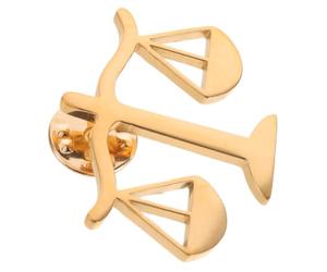 Épingle à Costume Dorée de Justice, Broche Avocat en Laiton | Finition Émaillée, Éclat Poli et Bords Lisses, Fixation Discrète pour Blazer, Réunions et Entretiens