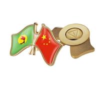 Épingle À Cravate Avec Drapeau De La Chine Et Du Zaïre - Broche Créative Avec Drapeau De Style Ethnique, Badge Patriotique Magnétique Pour Hommes Et Femmes
