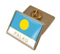 Épingle À Cravate Avec Drapeau Des Palaos - Style Ethnique Créatif, Impression De Mots, Épingle À Cravate, Boutons, Broche, Badge Rectangulaire Patriotique Pour Hommes Et Femmes