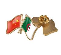 Épingle À Épingle Avec Drapeau Patriotique De Chine De L'Algérie Broche Fantaisie En Cristal Avec Le Drapeau Patriotique De Badge Pour Épingle À Cravate Géométrique Avec Le Drapeau Créatif Papillon A