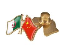 Épingle À Épingle Avec Le Drapeau Patriotique De La Chine Et De L'Algérie - Broche Fantaisie En Cristal Avec Le Drapeau Patriotique, Accessoire De Cravate Géométrique Créatif, Bouton B