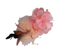 Épingle à épinglette en forme de fleur à fixation rapide - Étanche - Pour les fêtes, les mariages, les événements formels - Élégante broche en forme de fleur de plumage, One Size, Comme décrit