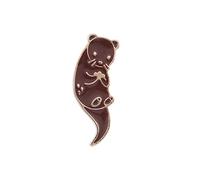 Épingle à épinglette en forme de loutre marron avec motif d'animal mignon pour sac, mère, enfant, ami, design unique, taille unique, Comme décrit