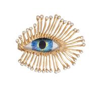 Épingle à œil gothique longue en alliage de zinc ornée de cristaux - Broche tendance - Bijoux gothiques - Accessoire de fête - mauvais yeux - Broche longue pour cils, taille unique, Comme décrit