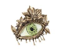 Épingle à œil gothique longue en alliage de zinc ornée de cristaux - Broche tendance - Bijoux gothiques - Accessoire de fête - mauvais yeux - Broche longue pour cils, taille unique, Comme décrit