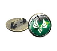 Épingle à œil pour sacs à dos, motif Dieu Genshin Impact - Pour l'eau, vent, tonnerre, feu, roche, glace, élément, cabochon en verre, cadeau, Verre