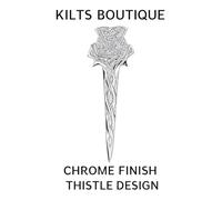 Épingle à kilt chardon écossais, motif nœud celtique, finition chromée, 9,5 cm
