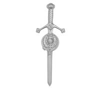 Épingle à kilt Dirk écossais de qualité supérieure, finition argentée avec emblème de chardon, accessoire de robe traditionnelle Highland