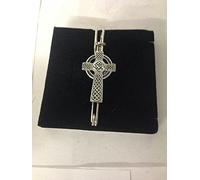 Épingle à kilt en étain avec croix celtique R142 - 7,5 cm - Fabriquée à la main à Sheffield