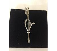 Épingle à kilt Harpe R199 - Épingle à écharpe ou broche en étain - 7,5 cm - Fabriquée à la main à Sheffield