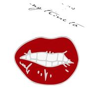 Épingle à lèvres rouges, bouche noire, langue, insigne de sang, Klein, Métal non précieux
