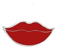 Épingle à lèvres rouges, bouche noire, langue, insigne de sang, Klein, Métal non précieux