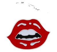 Épingle à lèvres rouges, bouche noire, langue, insigne de sang, Klein, Métal non précieux