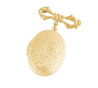 Épingle à médaillon en alliage de style rétro avec des motifs fonctionnels à charnière pour un usage quotidien, taille unique, Comme décrit