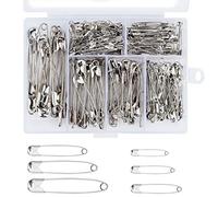 Épingle a Nourrice 250 Pièces Grosse et Petit Épingles de Sûreté Résistantes à la Rouille Épingles Couture avec Boîte de Rangement pour Couture Maison Bureau Artisanat Bijoux Tricot 6 Tailles Argent