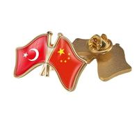 Épingle À Revers Avec Drapeau De La Chine Et De La Turquie - Broche En Cristal, Accessoire Souvenir De Style National Patriotique Pour Unisexe.