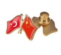 Épingle À Revers Avec Drapeau De La Chine Et De La Turquie - Broche En Cristal, Accessoire Souvenir De Style National Patriotique Pour Bouton Unisexe B